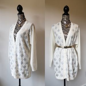 Vintage Lambswool and Angora Sequin Cardigan
